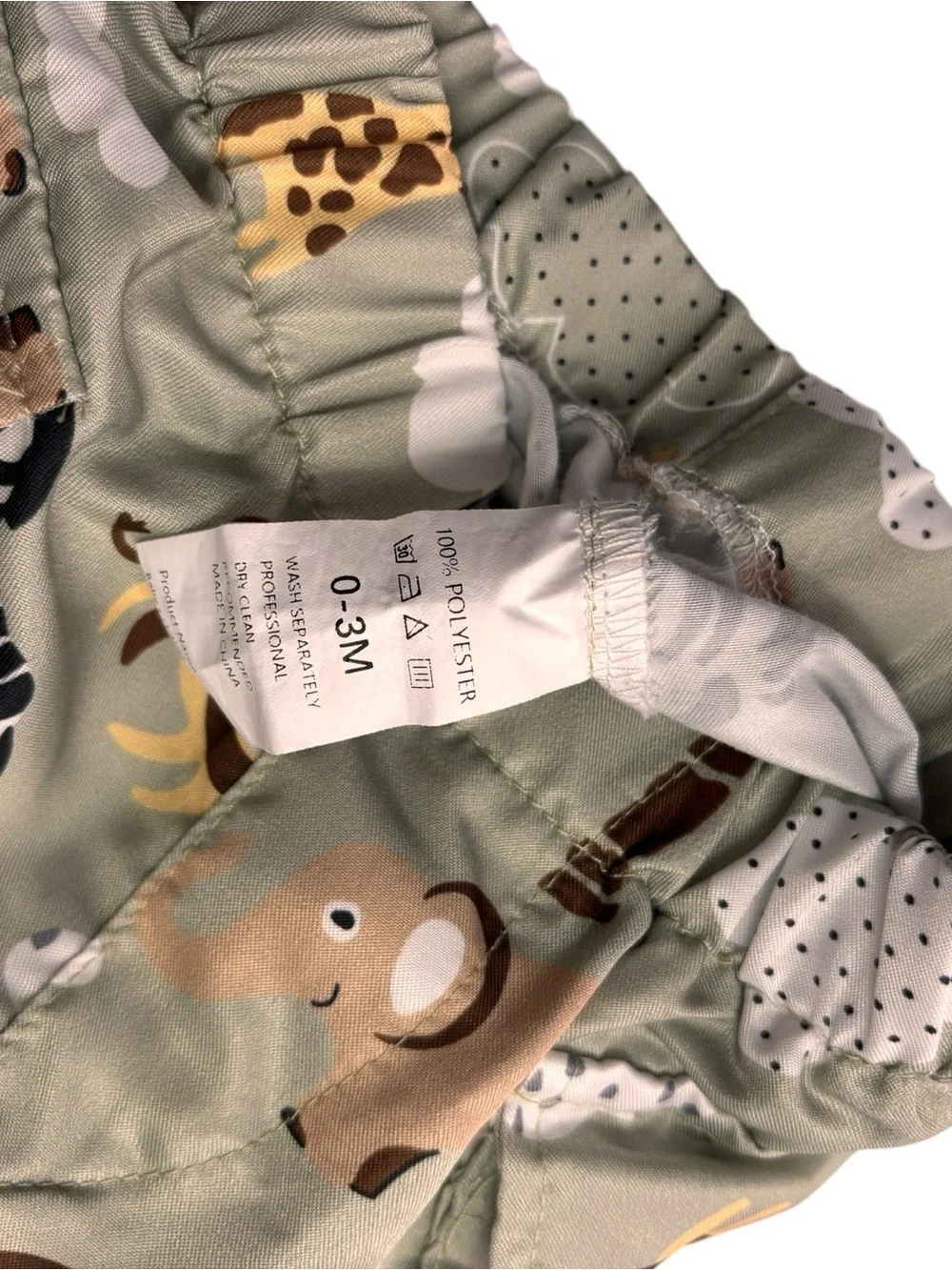Milkberry Off-White Baby Bodysuit and Safari print shorts 0-3M 8 0550